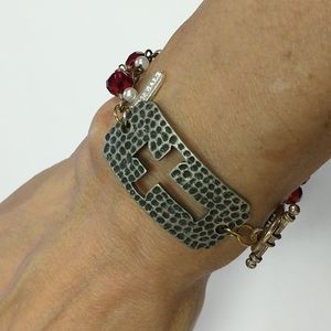 Handcrafted ✝️ Cross Message Bracelet
